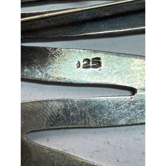 Estate Modernist Sterling Silver 925 Spiral Brooch Pin & Pendant, 77.5mm, 15.7g - Picture 5 of 8